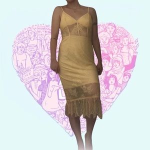Pin-up yellow midi dress